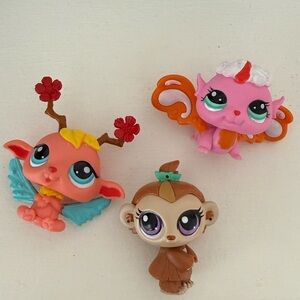 Littlest Pet Shop Mixed Figures lot of cute toy animals fairy, monkey vintage